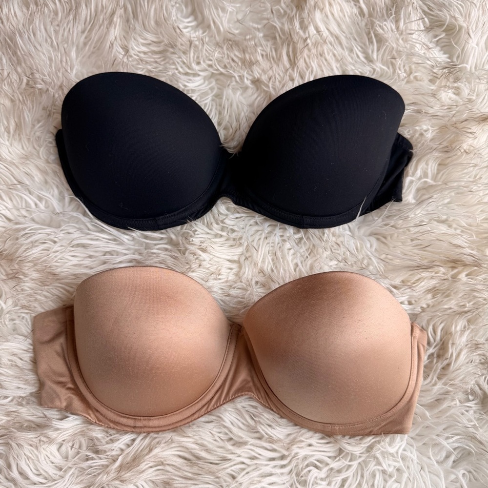 Victoria's Secret Strapless Bra Duo - Black & Nude